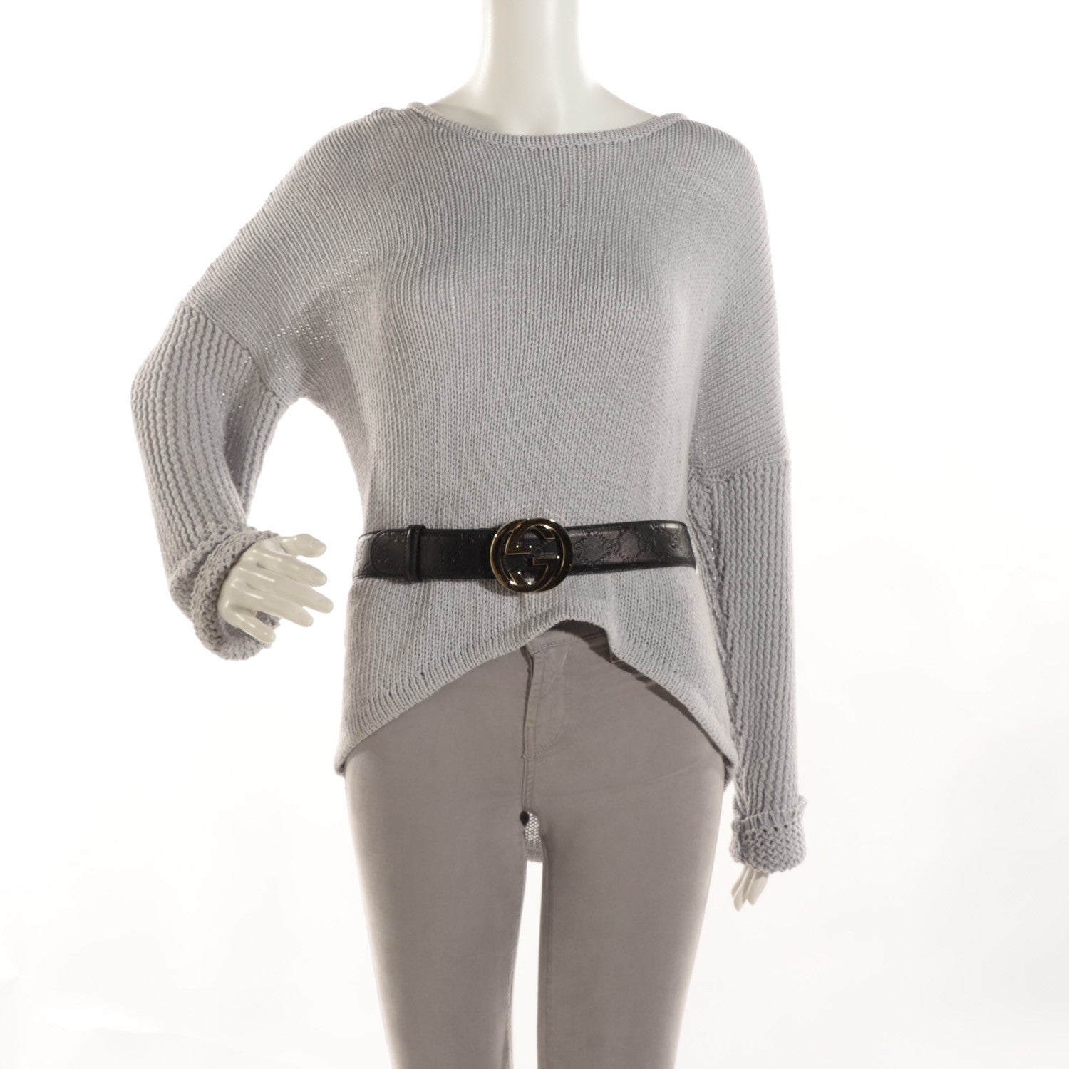 Gucci Guccissima Interlocking G Belt Black 85 34 2 of 6
