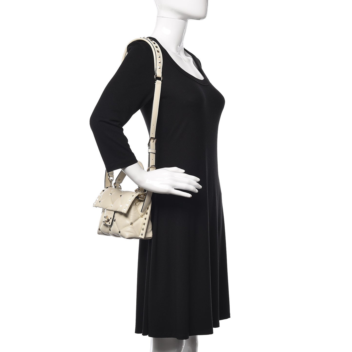 Nappa Mini Candystud Top Handle Bag Light Ivory