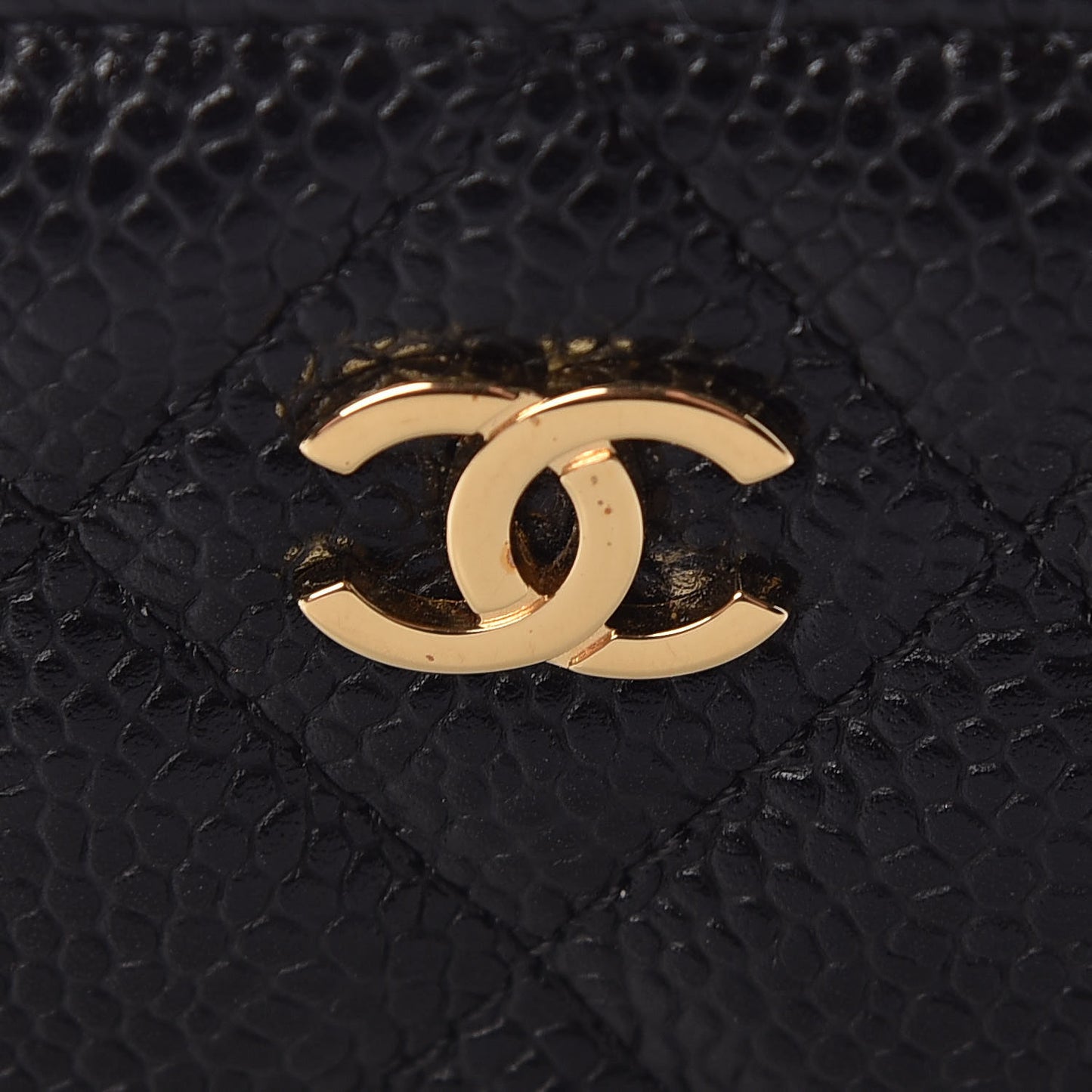 Caviar Quilted Zip Coin Purse Black