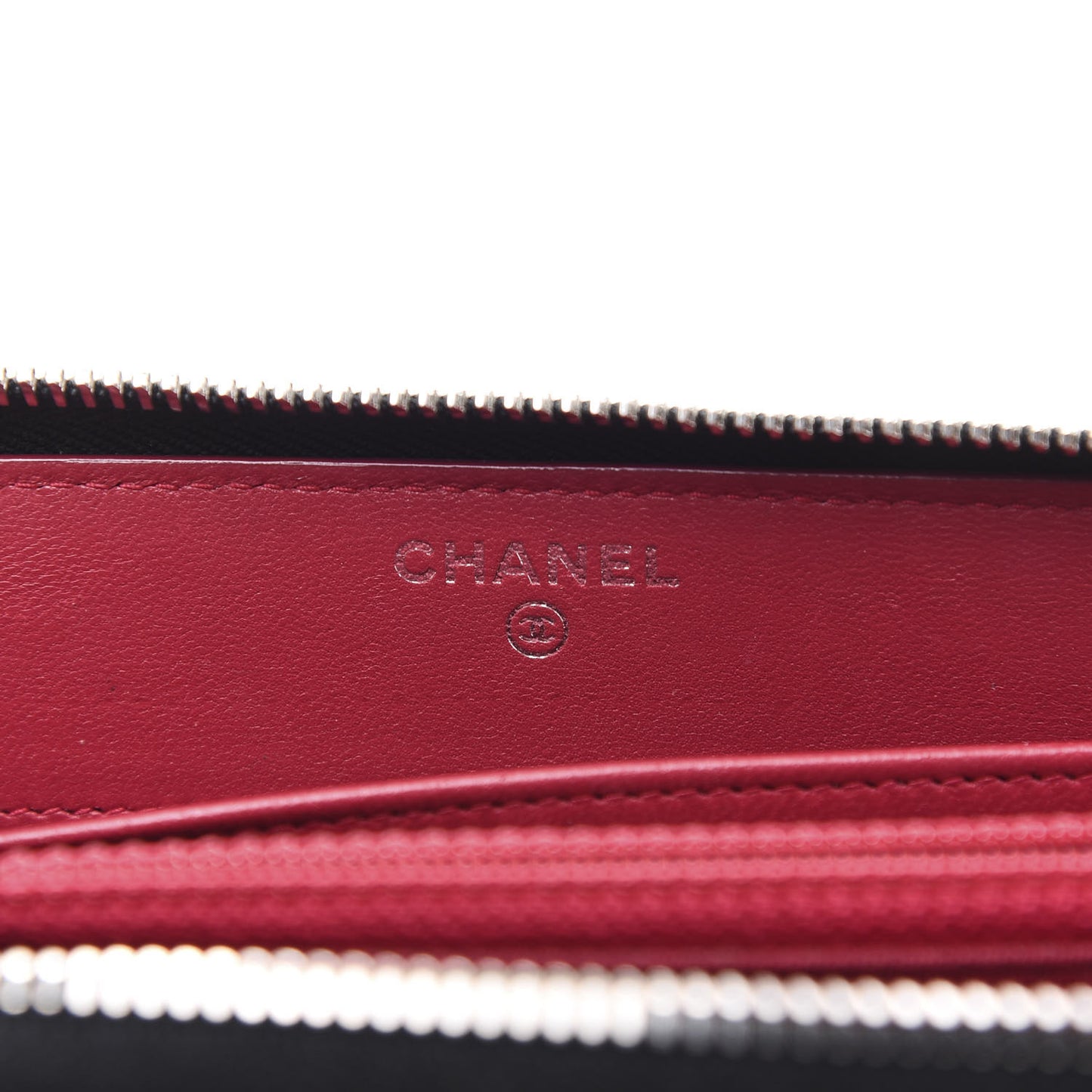 Lambskin Quilted Zip Around Wallet Black