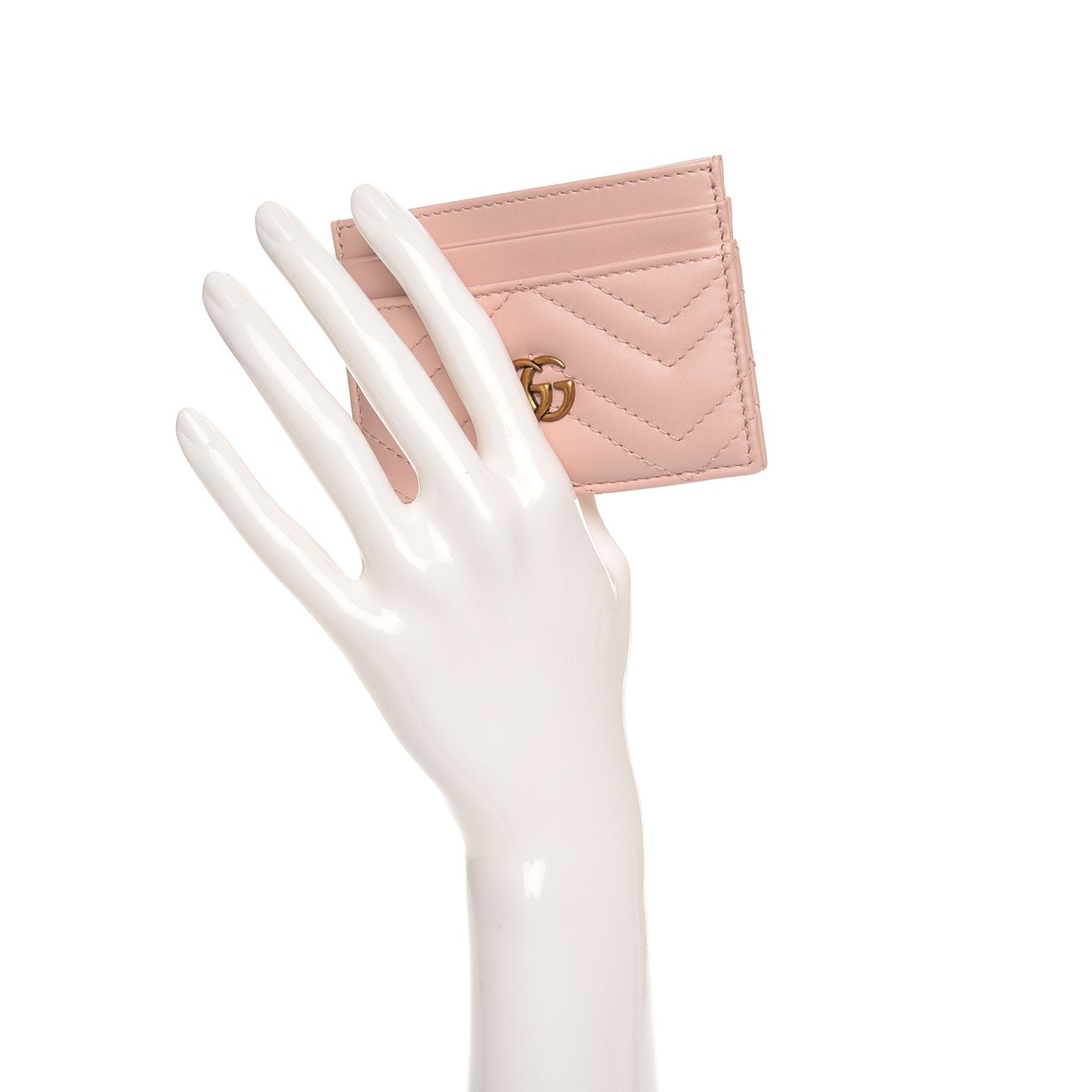 Calfskin Matelasse GG Marmont Card Holder Perfect Pink