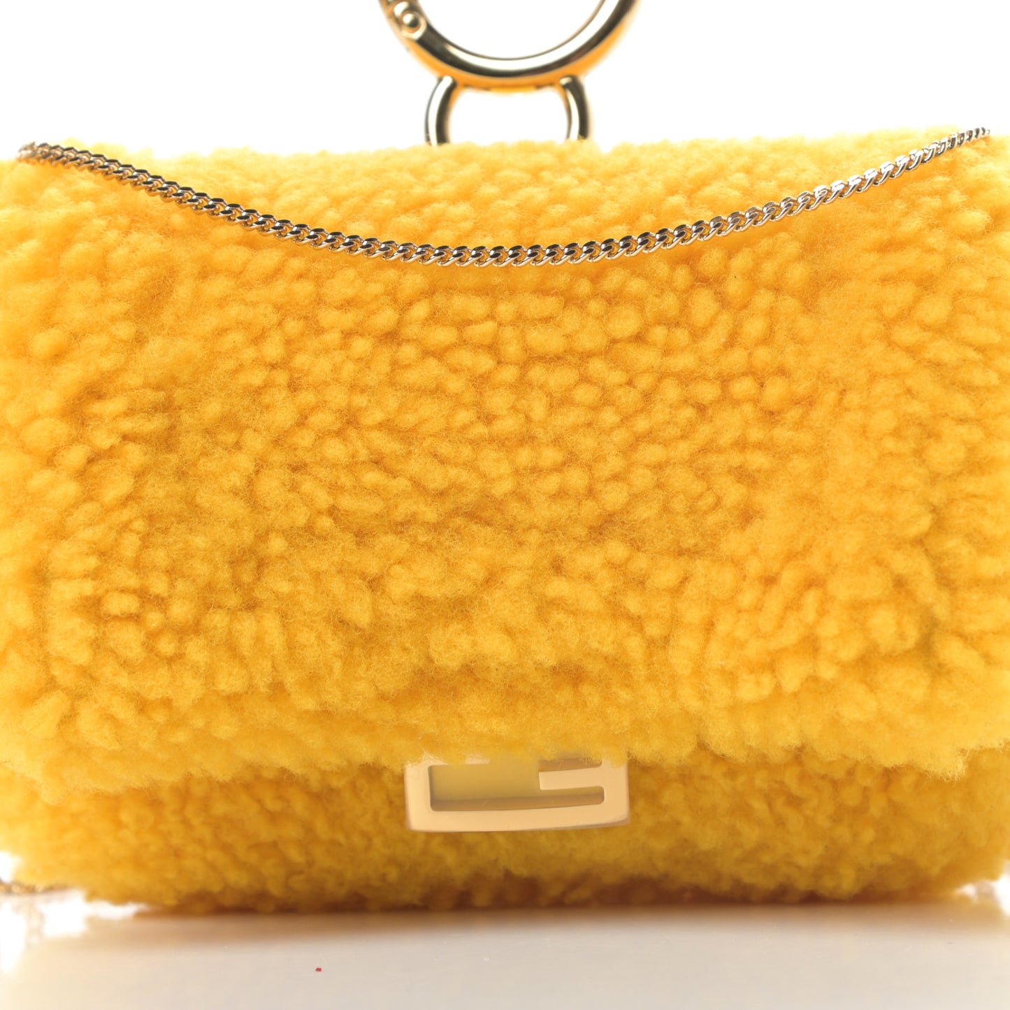 Shearling Vitello Grace Nano Baguette Charm Narciso