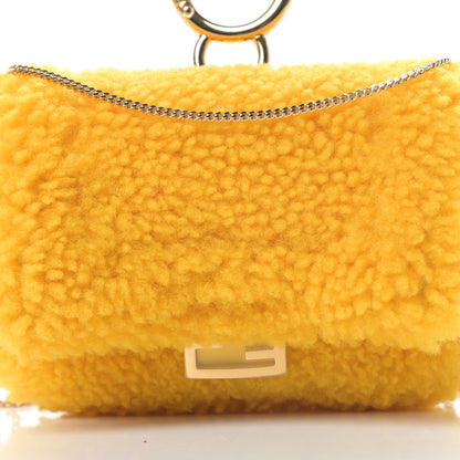 Fendi Shearling Vitello Grace Nano Baguette Charm Narciso 8 of 11