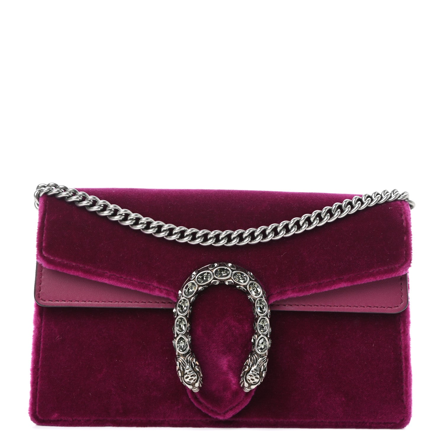 Gucci Velvet Super Mini Dionysus Shoulder Bag Fuchsia Violet Cyclamen 1 of 9