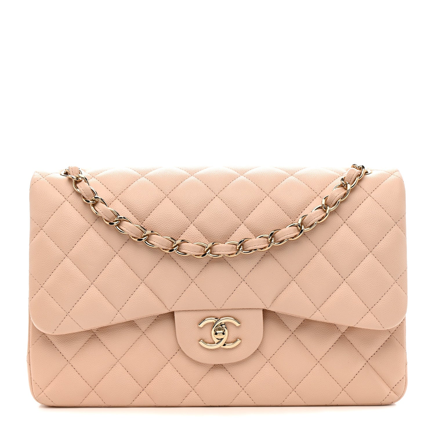 Chanel Caviar Quilted Jumbo Double Flap Light Pink 1 of 12