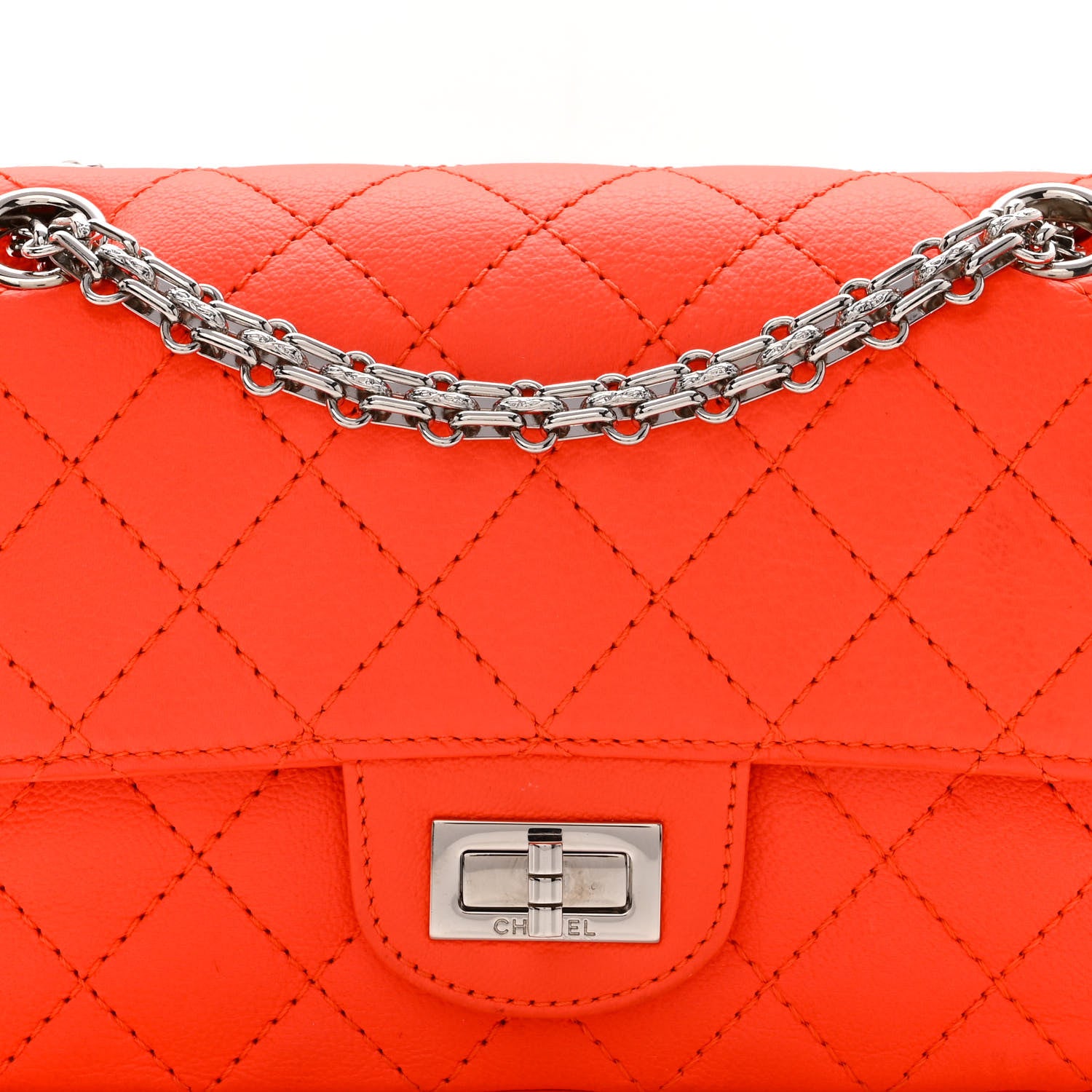 Chanel Goatskin Quilted 2.55 Reissue Mini Flap Orange 8 of 12