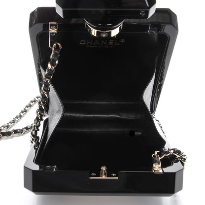 Chanel Plexiglass Perfume Bottle Clutch Black 6 of 9