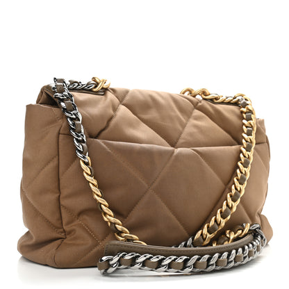 Chanel Canvas Quilted Large Chanel 19 Flap Bronze 3 of 10