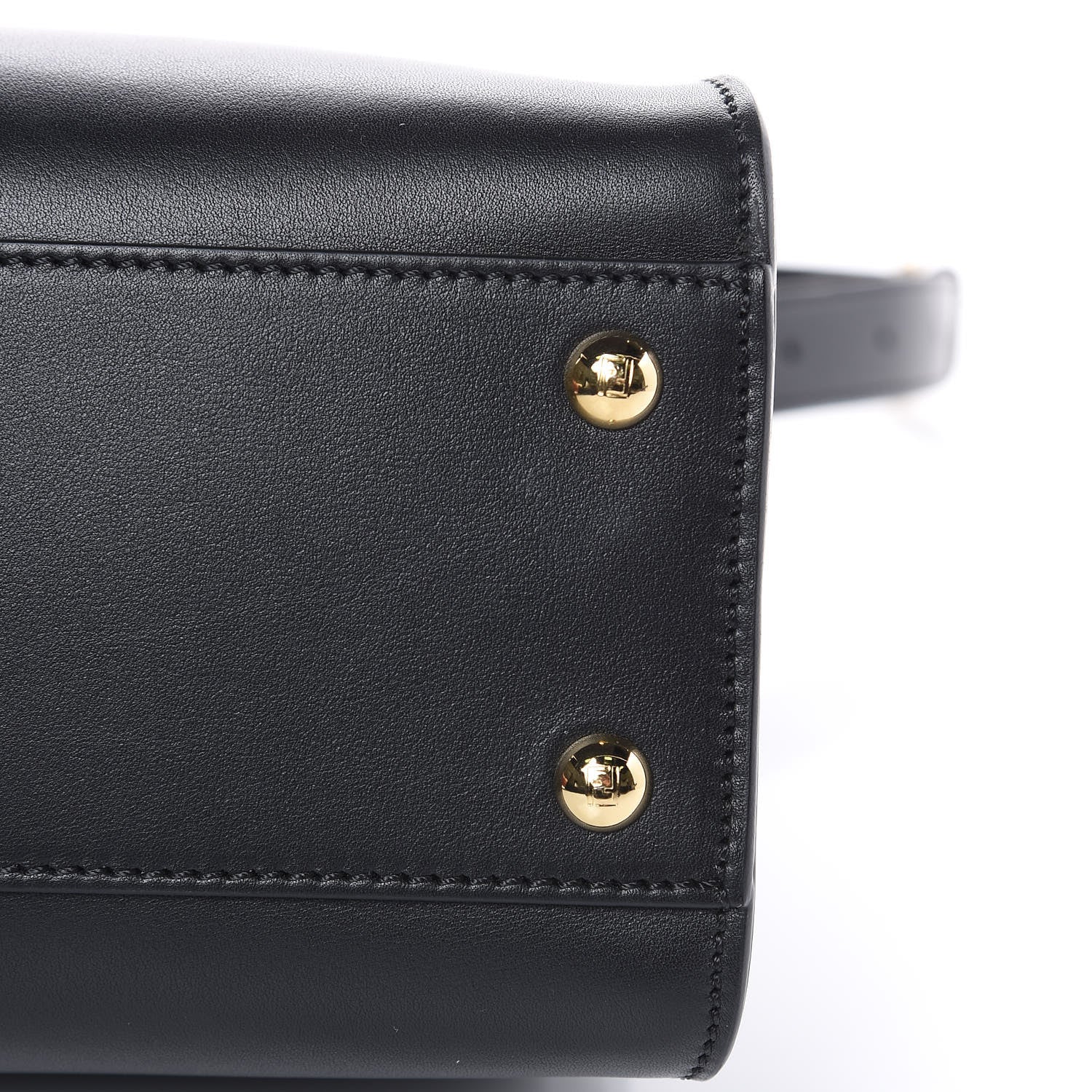 Fendi Vitello Seta Century Nappa Medium Peekaboo Iconic Defender Satchel Black Fragola Maya 11 of 16