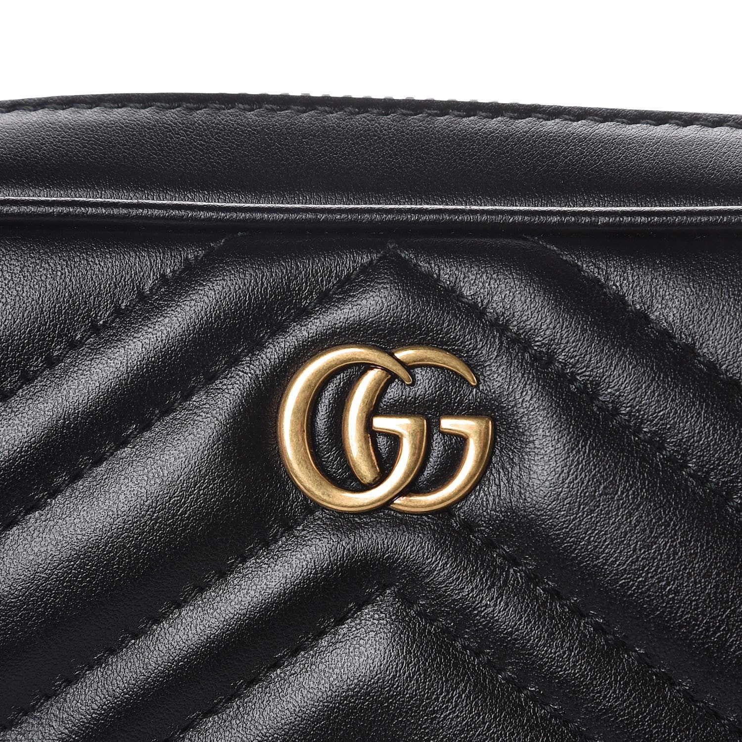 Gucci Calfskin Matelasse Mens GG Marmont Belt Bag 100 40 Black 8 of 9
