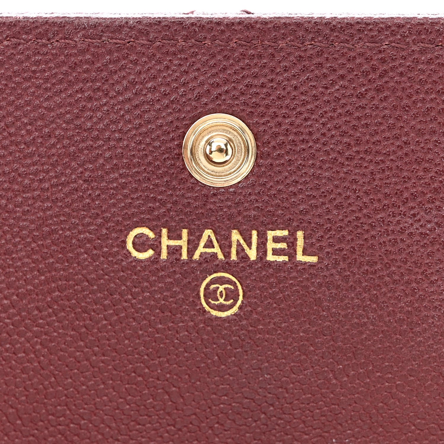 Chanel Caviar Quilted Studded CC Large Gusset Flap Wallet Burgundy 6 of 12