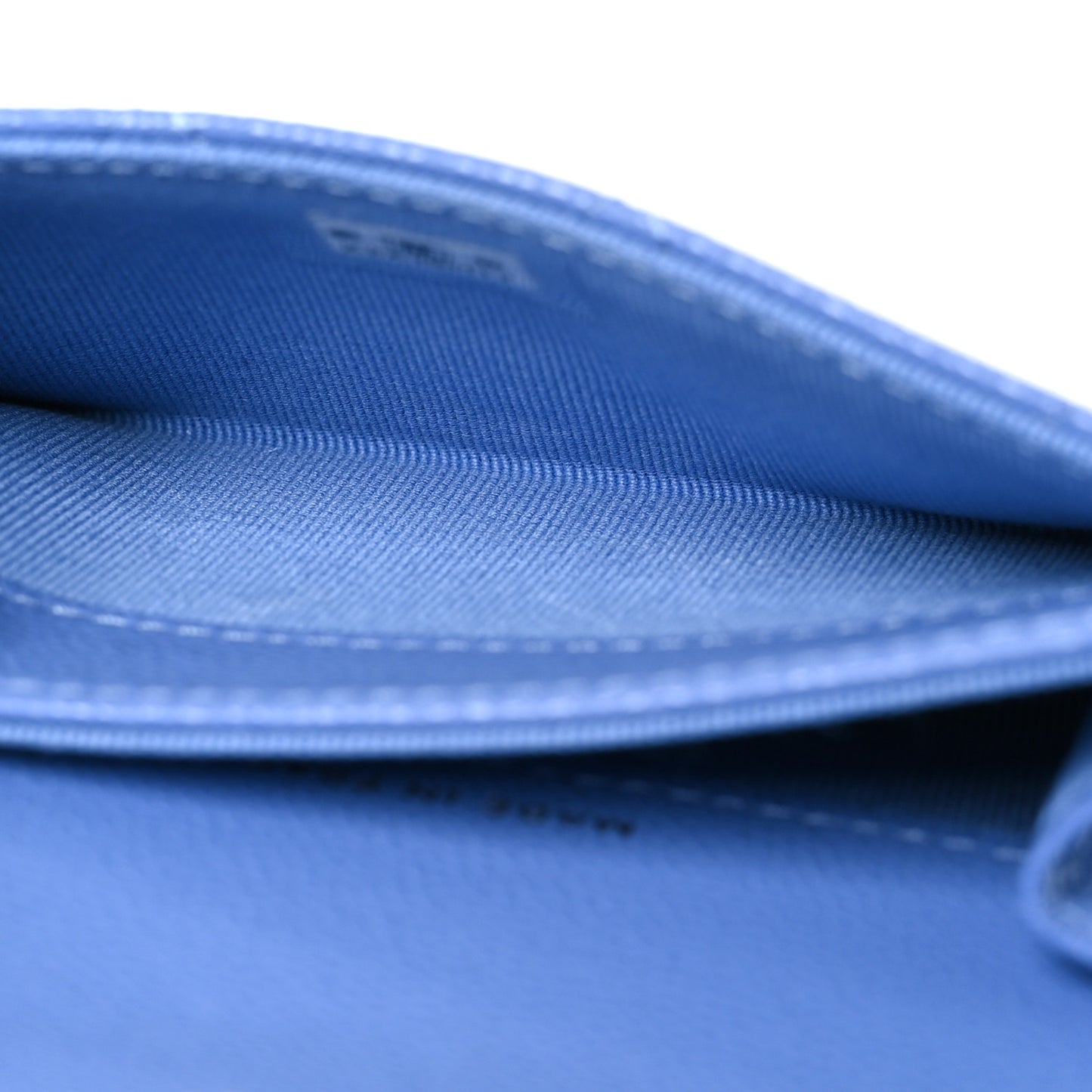 Caviar Quilted Flap Card Holder Wallet Blue