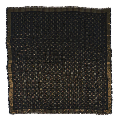 Louis Vuitton Silk Lurex Wool So Shine Monogram Shawl Black 1 of 3