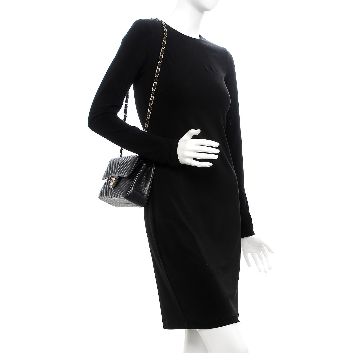 Chanel Metallic Crumpled Calfskin Quilted Small Double Flap Black 2 of 10