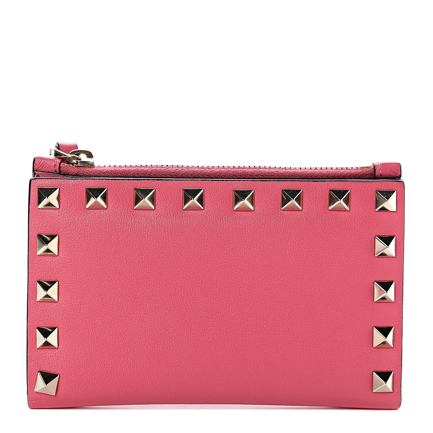 Valentino Garavani Vitello Rockstud Coin Case Card Holder Shadow Pink 1 of 14
