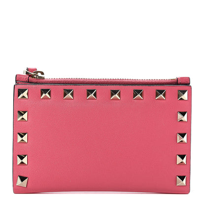 Valentino Garavani Vitello Rockstud Coin Case Card Holder Shadow Pink 1 of 14
