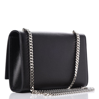 Saint Laurent Grain De Poudre Small Monogram Kate Satchel Black 3 of 9