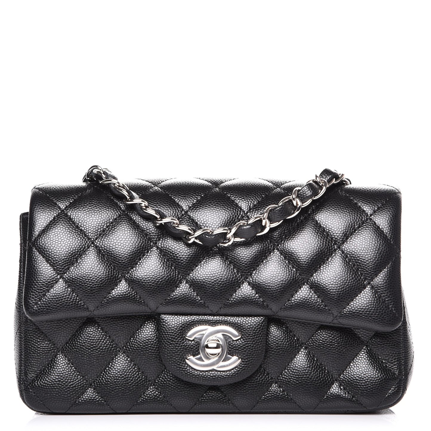 Caviar Quilted Mini Rectangular Flap Black
