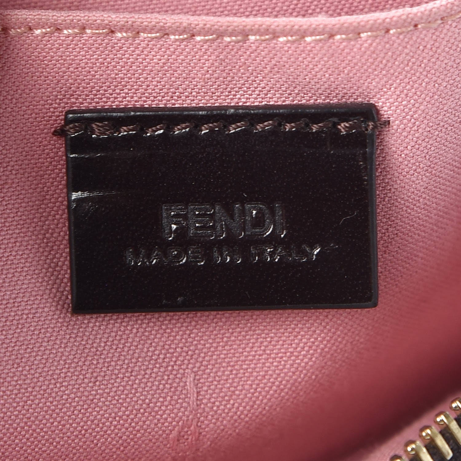 Fendi Zucca Spalmati Vitello Elite Pochette Tobacco Ciclamino 6 of 8