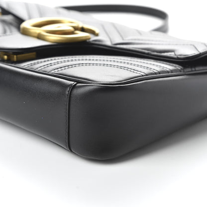 Gucci Calfskin Matelasse Medium GG Marmont Shoulder Bag Black 7 of 10