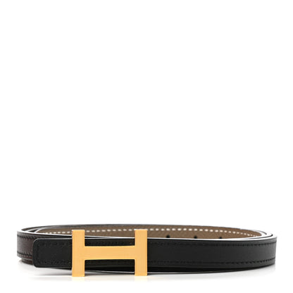Hermes Epsom Swift 13mm Focus Belt 90 Etoupe Black 1 of 5