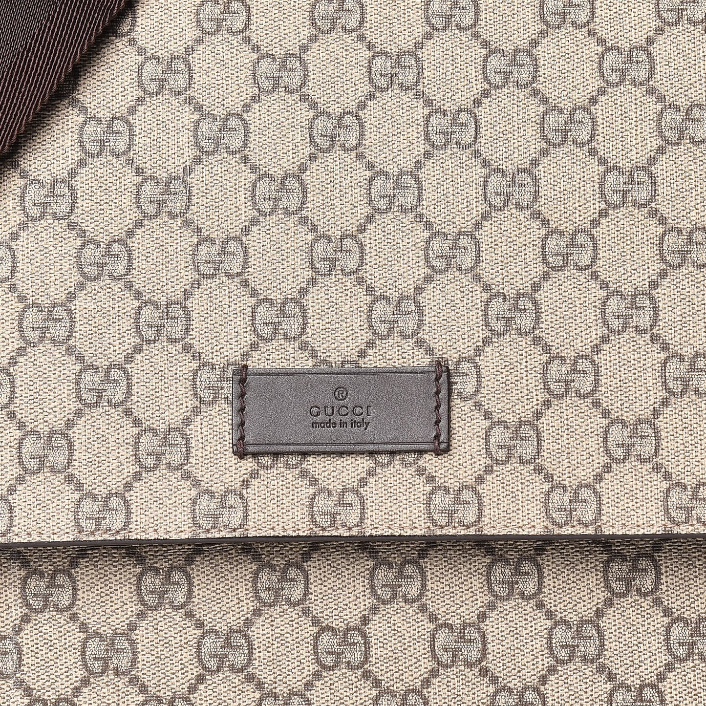 GG Plus Monogram Messenger Diaper Bag Dark Brown