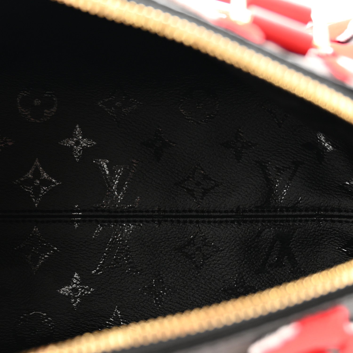 Louis Vuitton X UF Tufted Monogram Speedy Bandouliere 25 Black Red 5 of 9