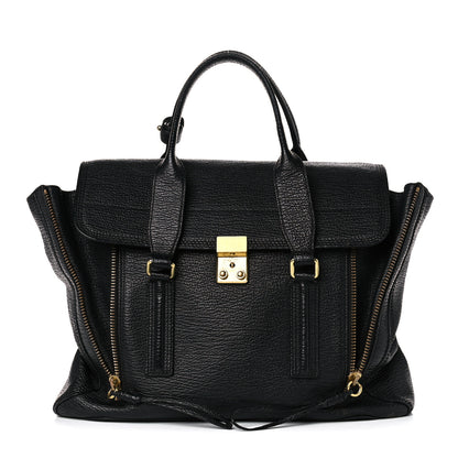 3.1 Phillip Lim Textured Calfskin Large Pashli Satchel Black 3 of 24