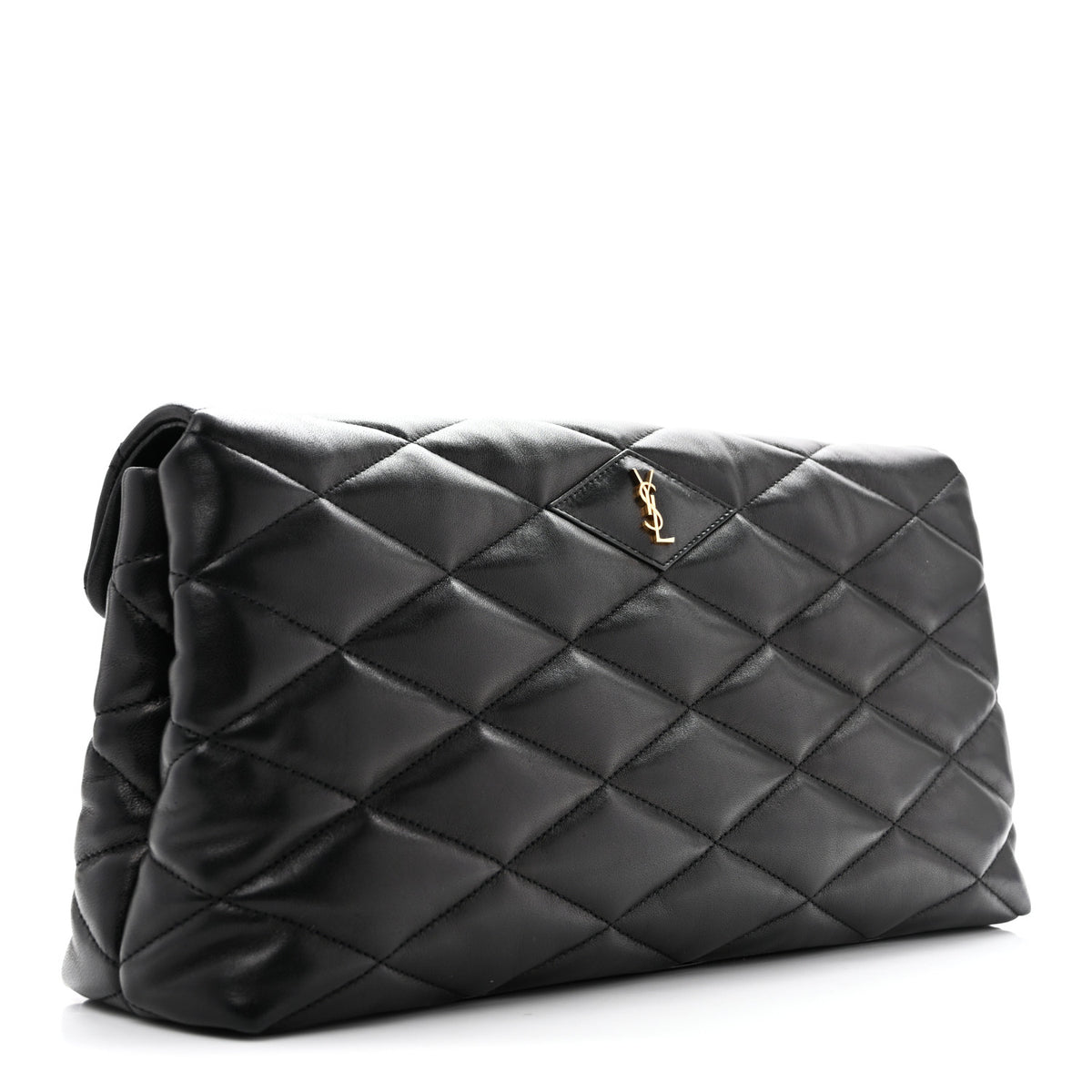 Saint Laurent Lambskin Quilted Sade Puffer Envelope Clutch Black 5 of 18