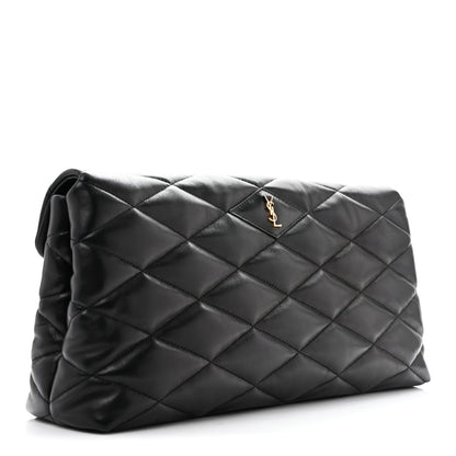 Saint Laurent Lambskin Quilted Sade Puffer Envelope Clutch Black 5 of 18
