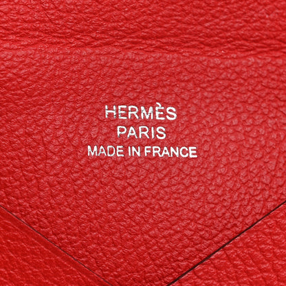 Hermes Evercolor Calvi Card Case Rouge De Coeur 6 of 8