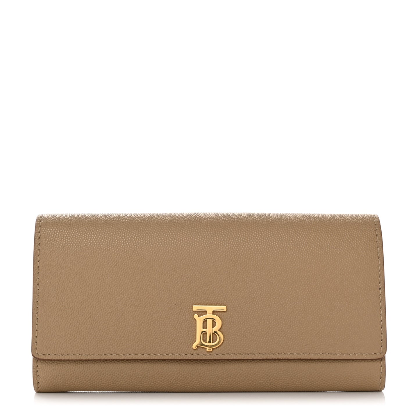 Heritage Grain Calfskin Monogram Lola Continental Wallet Beige