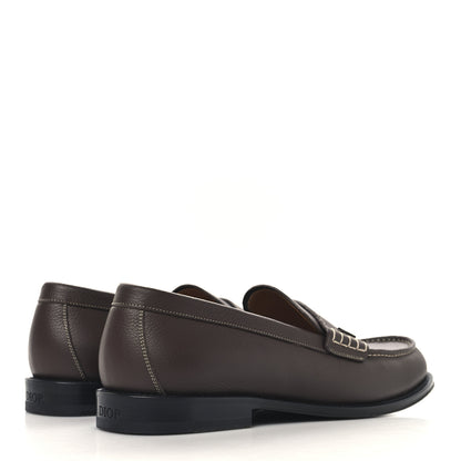 Christian Dior Grained Calfskin Dior Granville Men Loafers 43 Brown 5 of 10