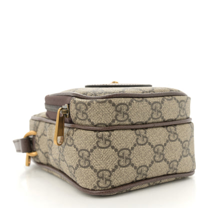 Gucci GG Supreme Monogram Mini Neo Vintage Double Zip Messenger Bag Beige New Acero Crop 4 of 10