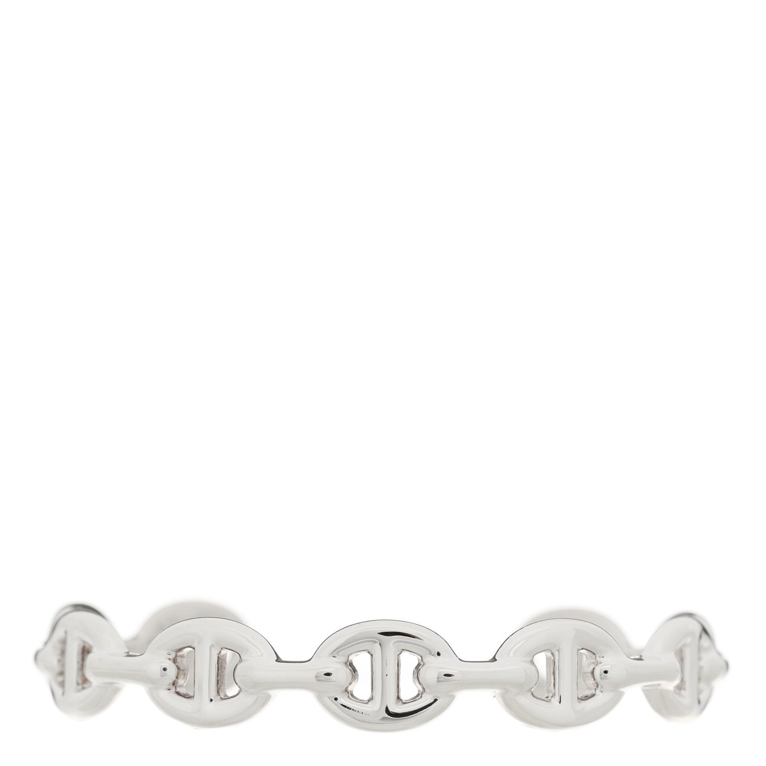 Hermes Sterling Silver MM Chaine d'Ancre Enchainee Cuff Bracelet ST 1 of 4