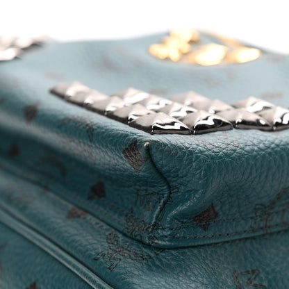 MCM Visetos Studded Medium Stark M Backpack Blue 17 of 17