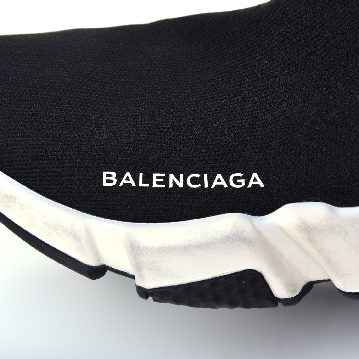 Balenciaga Neoprene Knit Womens Speed Sneakers 37 Black White 6 of 7