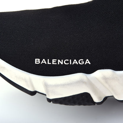 Balenciaga Neoprene Knit Womens Speed Sneakers 37 Black White 6 of 7