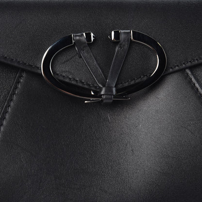 Valentino Garavani Calfskin V Rivet Chain Clutch Black 7 of 9