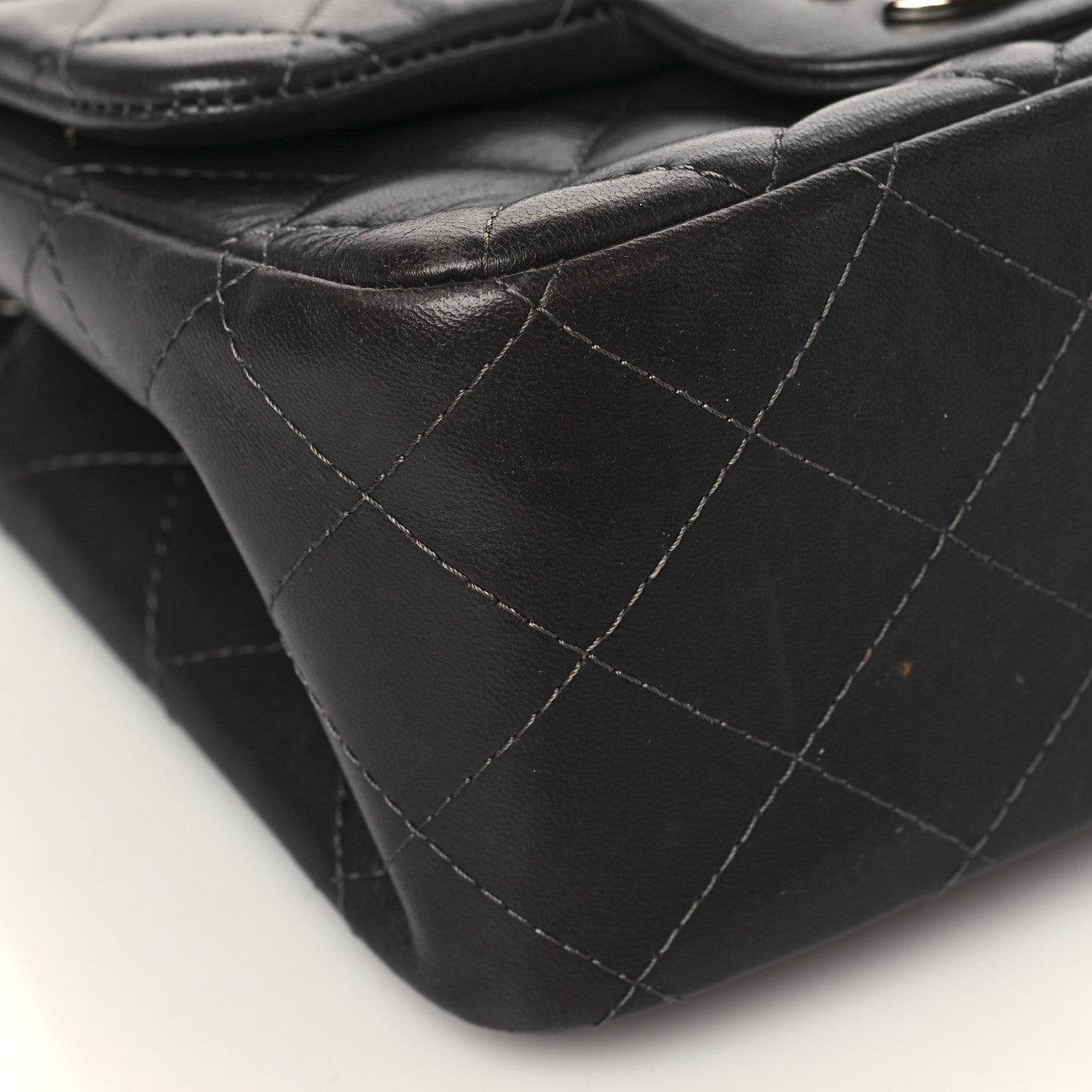 Chanel Lambskin Quilted Mini Square Flap Dark Grey 8 of 10