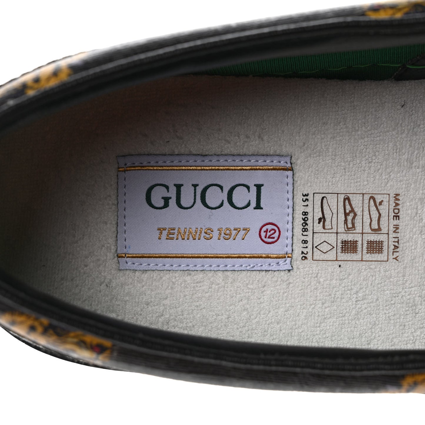 GG Supreme Monogram Tiger Face Mens 1977 Slip-On Sneakers 12 Black Multicolor