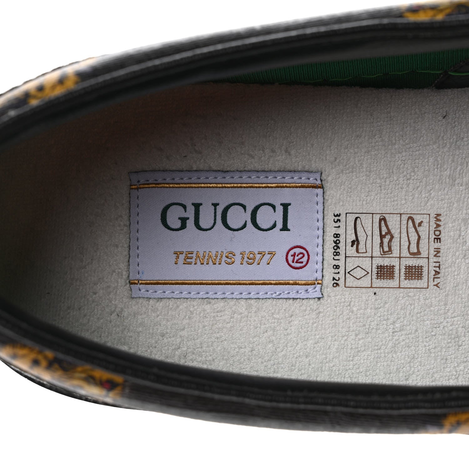 Gucci GG Supreme Monogram Tiger Face Mens 1977 Slip-On Sneakers 12 Black Multicolor 7 of 8