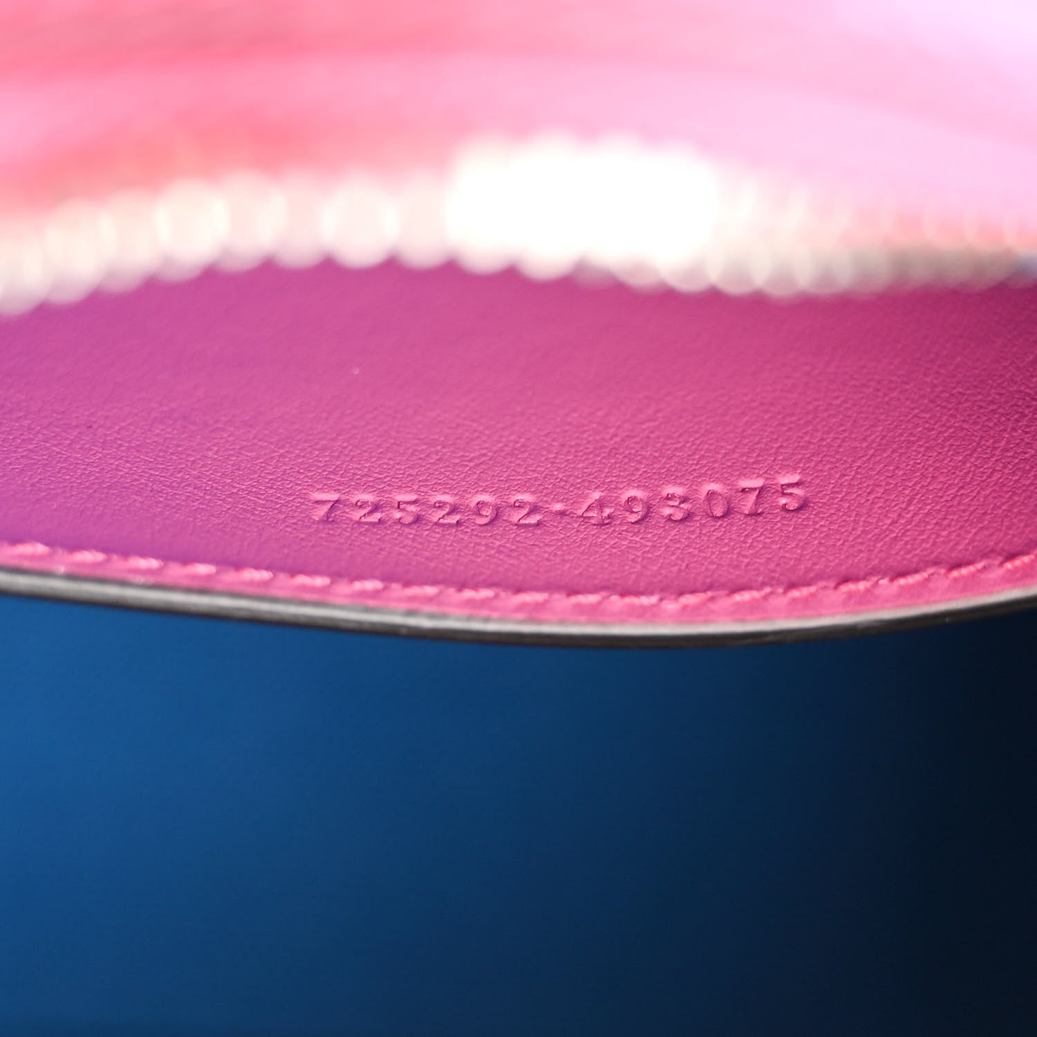 Gucci Calfskin GG Tennis Bi-Color Embossed Mini Duffle Bag Modern Fucsia Modern Blue 7 of 11