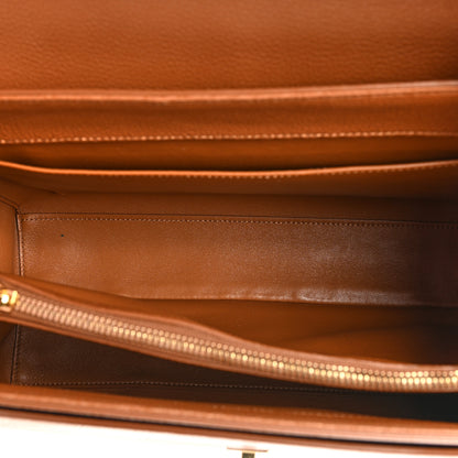 Celine Grained Calfskin Classique 16 Top Handle Bag Tan 7 of 13