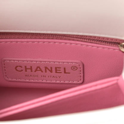 Chanel Goatskin Quilted Extra Mini Rainbow Coco Handle Flap White 6 of 11