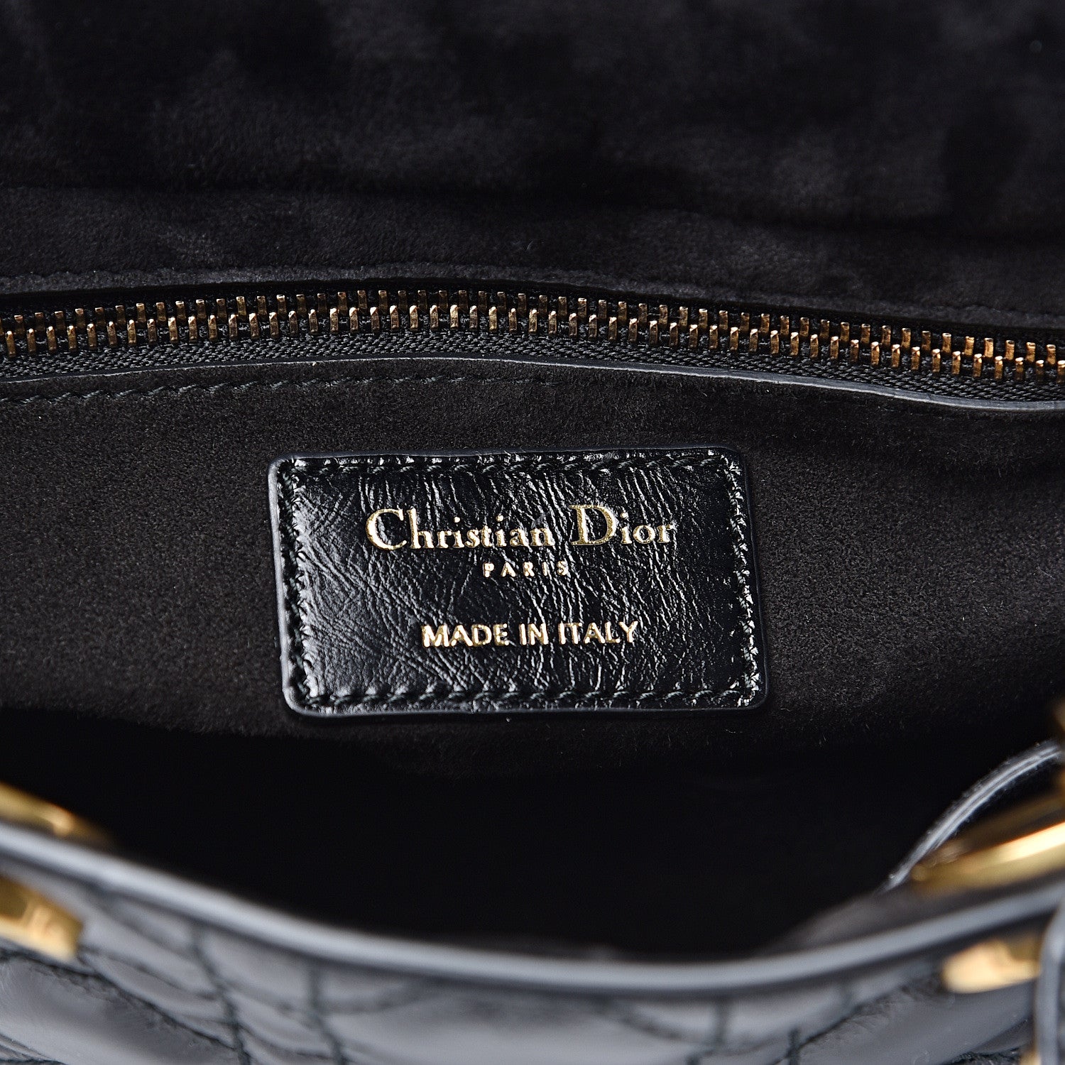 Christian Dior Crinkled Patent Cannage Small Lucky Badges My Lady Dior Black 6 of 9