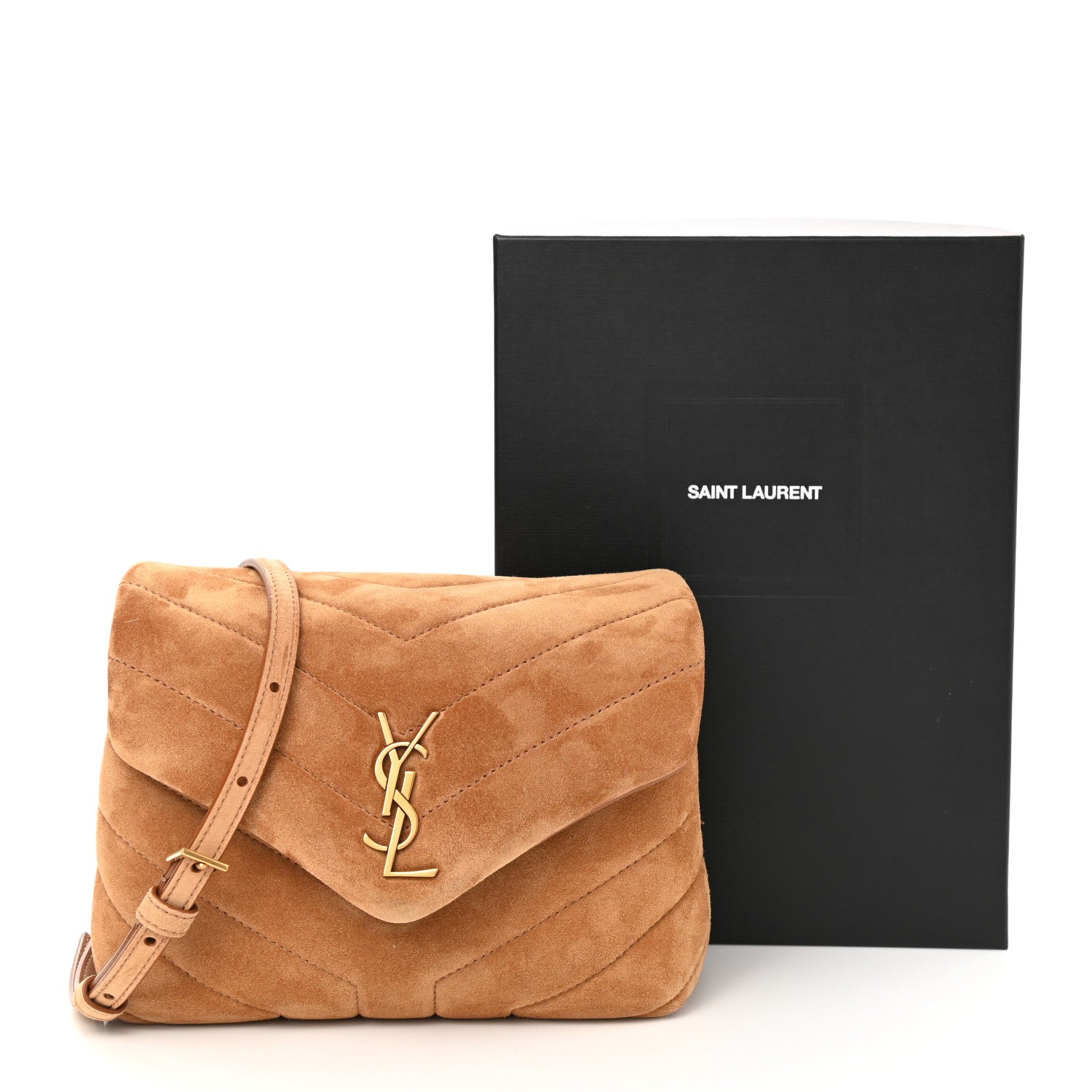 Saint Laurent Suede Toy Loulou Shoulder Bag Cinnamon 13 of 13