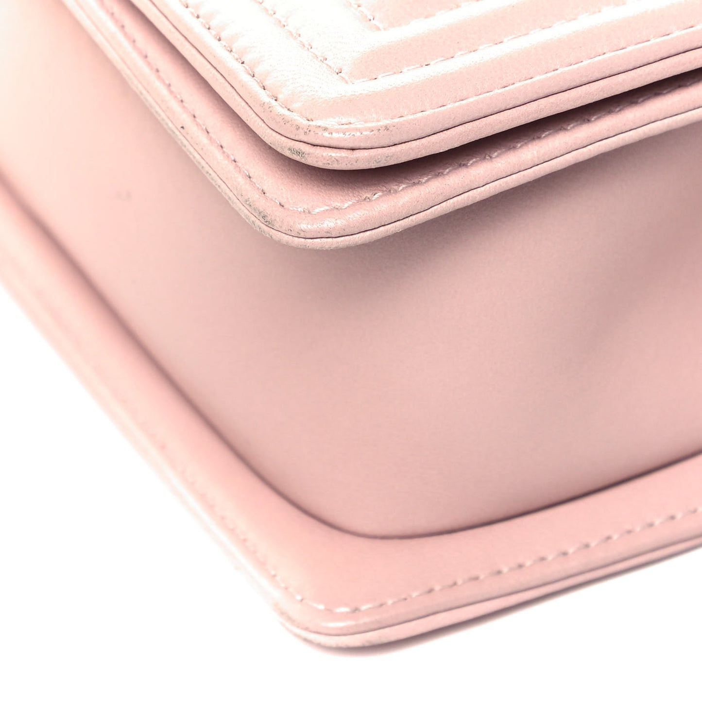Lambskin Quilted Small Boy Flap Light Pink