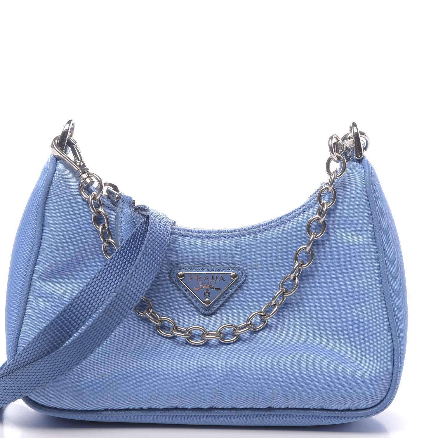 Prada Tessuto Nylon Saffiano Mini Re-Edition 2000 Shoulder Bag Pervinca 9 of 11