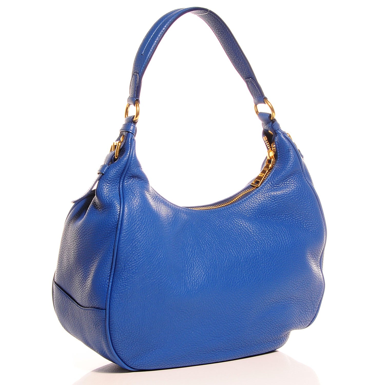 Prada Vitello Daino Hobo Azzurro 3 of 8